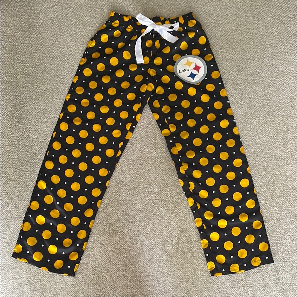 Steelers Black and Gold Polka Dot Pajamas with Steelers Logo